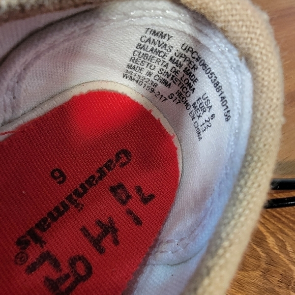 Garanimals Tan Canvas Loafers Slip on Sneakers Size 6 - Picture 15 of 16